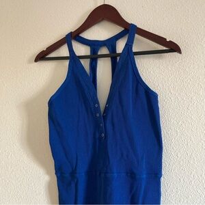 Free People Movement Women's Blue Ribbed Jumpsuit Size M